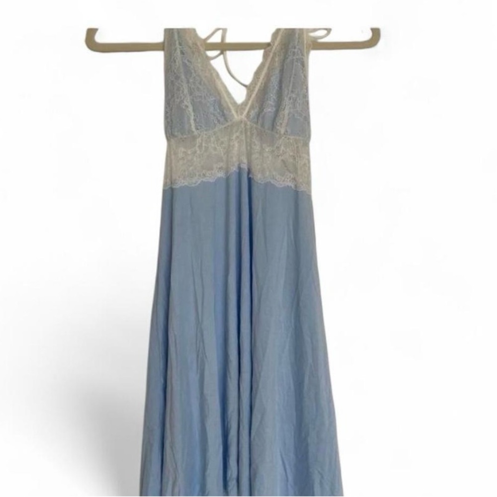 Elegant Blue Lace Nightgown